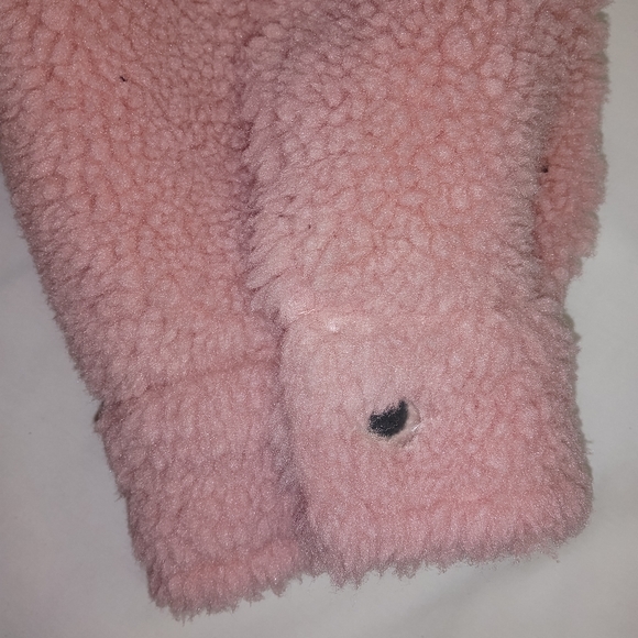 Shein Women Pink/White Drop Shoulder Soft Plush Crop Jacket Size Large - Picture 9 of 11